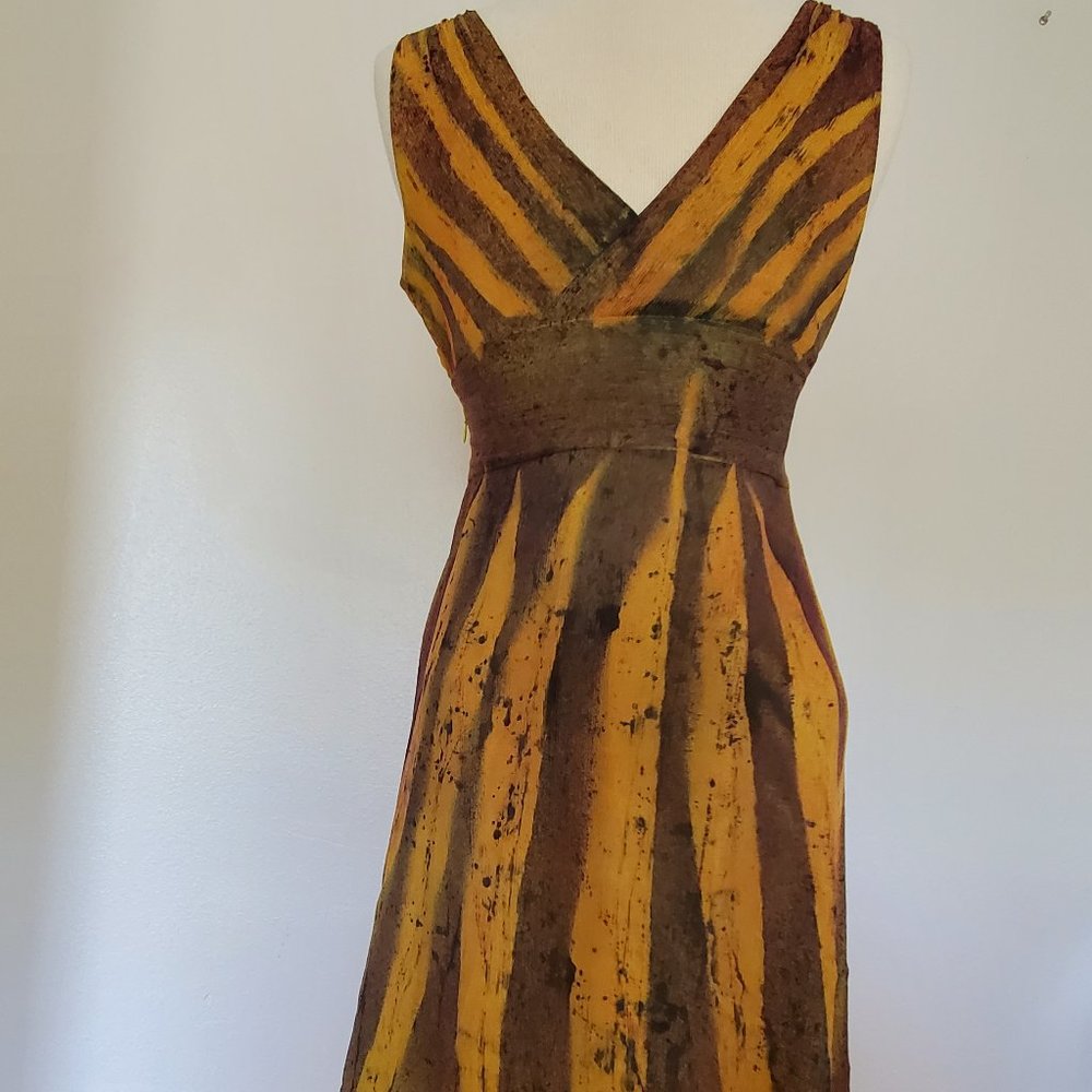 Short cocktail Dress bridesmaid party summer beach silk chiffon tropical resort - Picture 2 of 4